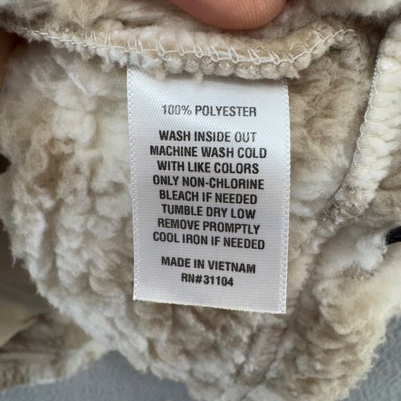 Zelos Super Soft Fleece Jacket Womens Cream Tan Houndstooth Full Zip Size XL NWD - Picture 9 of 13